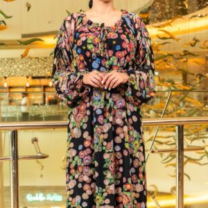 Black chiffon dress