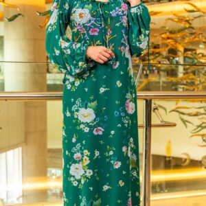 Radiant green chiffon dress